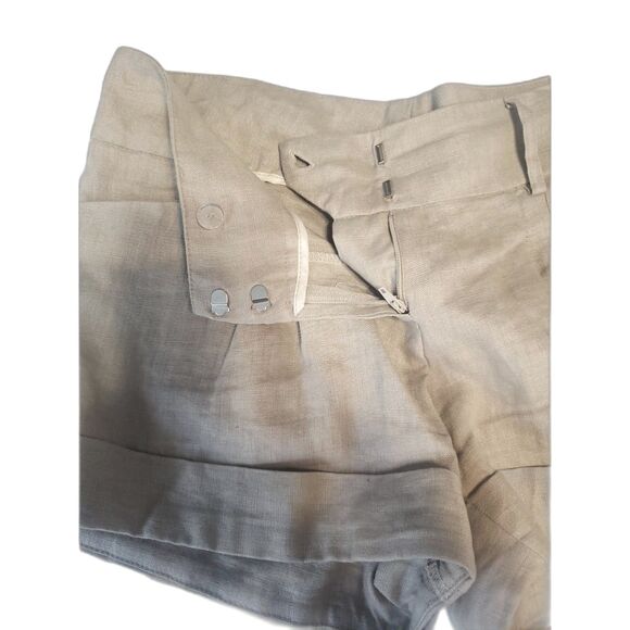 Shine & Fine Beige Linen Short Shorts Size Large - Picture 5 of 7